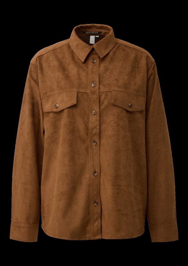 Hemdbluse in Wildlederoptik