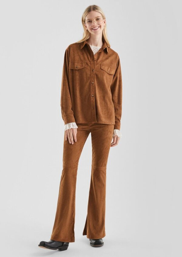 Hemdbluse in Wildlederoptik