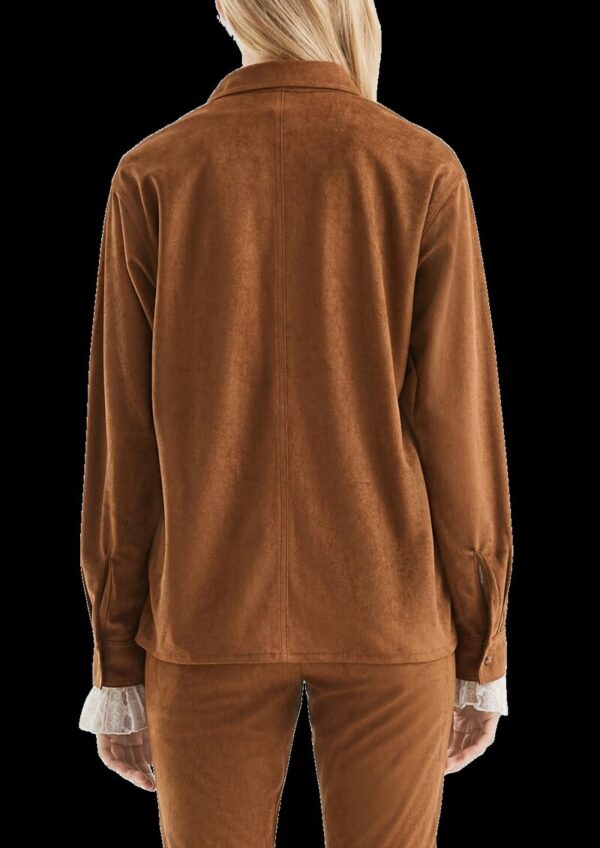 Hemdbluse in Wildlederoptik