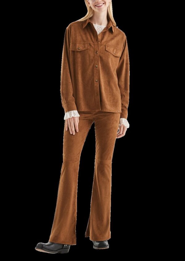 Hemdbluse in Wildlederoptik