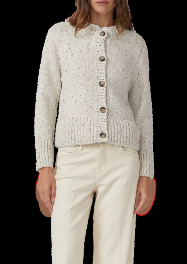 Kurze Strickjacke aus Baumwollmix mit Knopfleiste