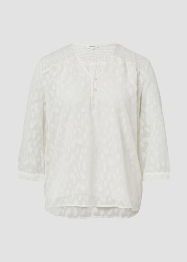 Bluse aus Struktur-Chiffon im Relaxed Fit