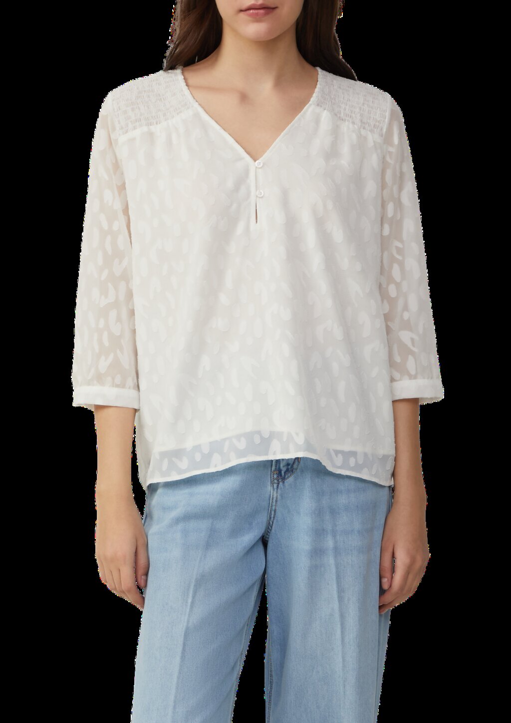 Bluse aus Struktur-Chiffon im Relaxed Fit