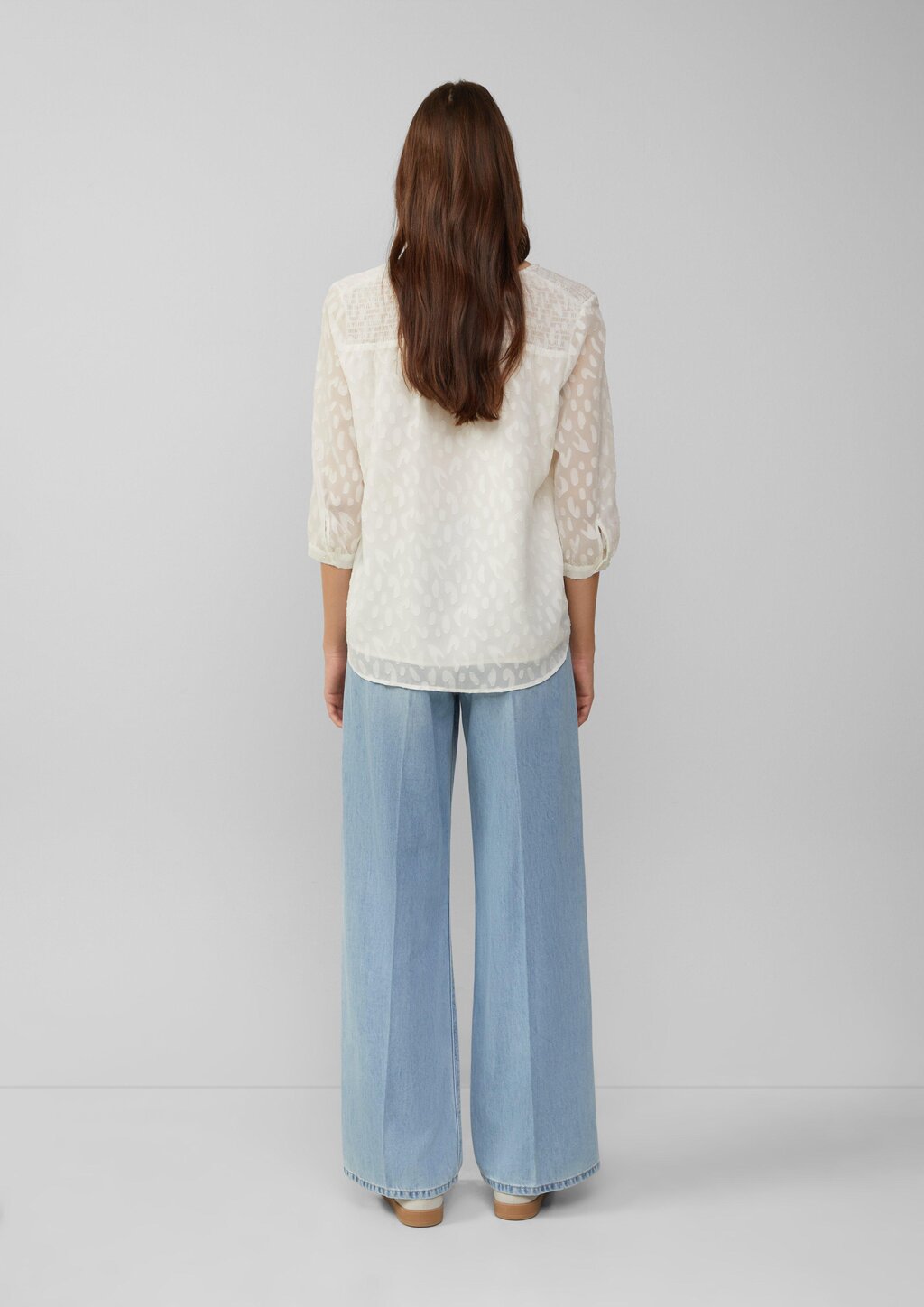 Bluse aus Struktur-Chiffon im Relaxed Fit