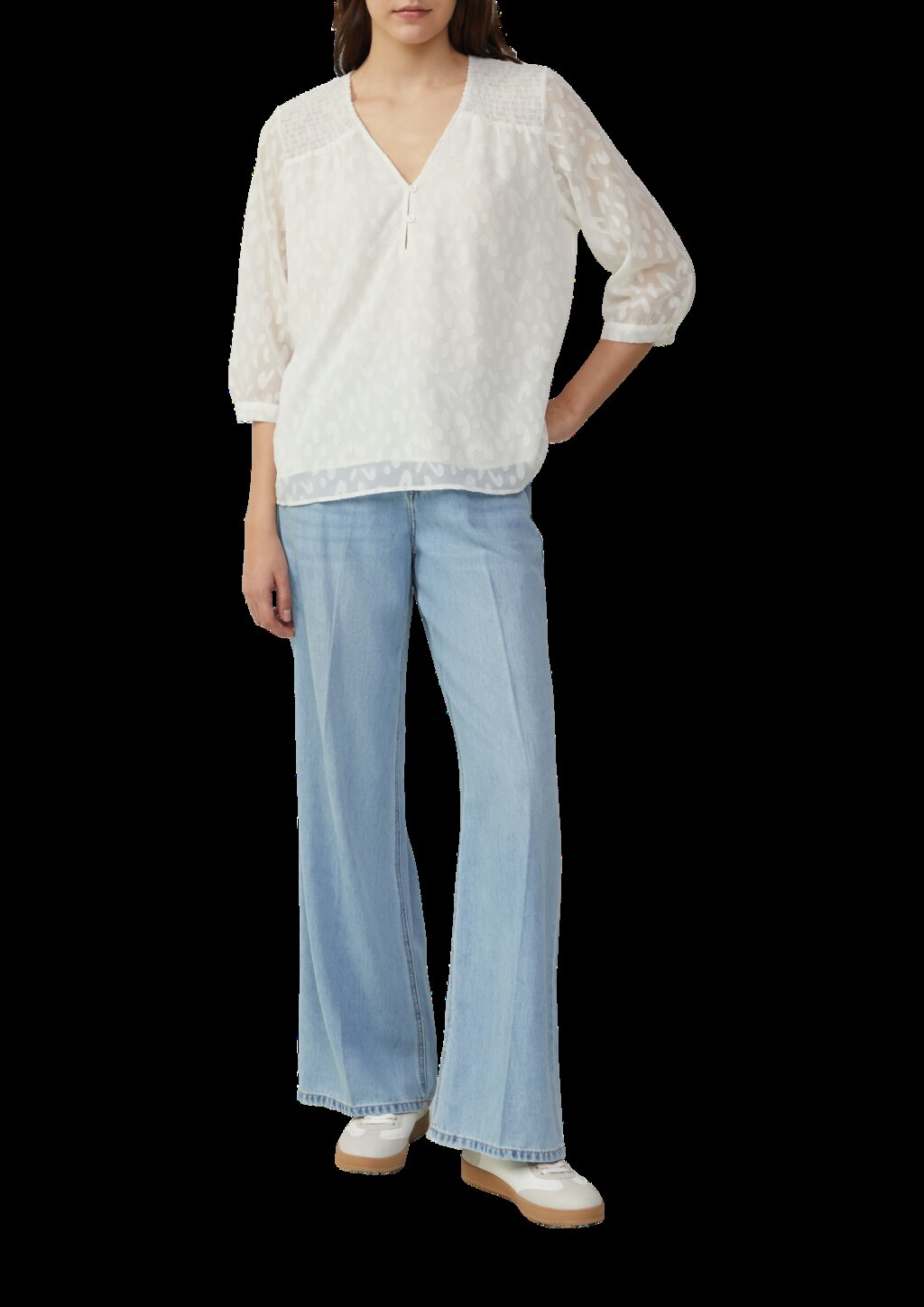 Bluse aus Struktur-Chiffon im Relaxed Fit