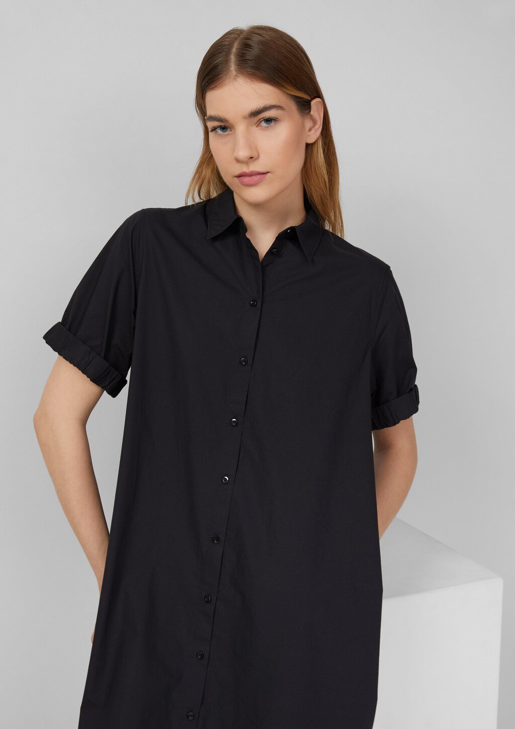 Oversized Blusenkleid mit Smok-Detail