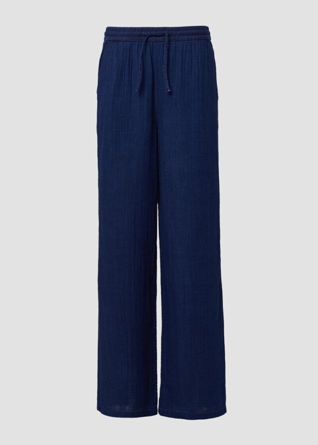 Indigo dyed Wide-Leg-Hose mit Elastikbund