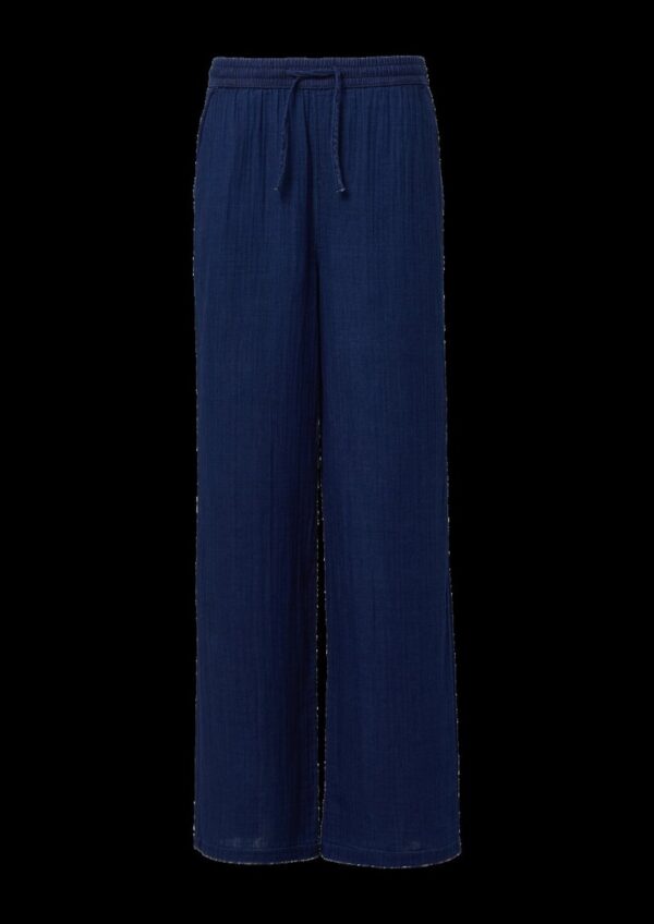 Indigo dyed Wide-Leg-Hose mit Elastikbund