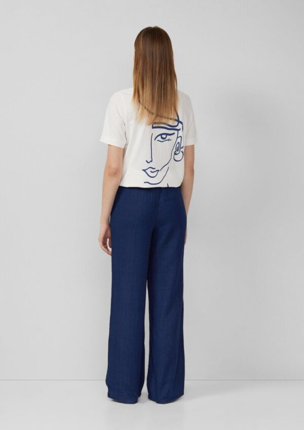 Indigo dyed Wide-Leg-Hose mit Elastikbund