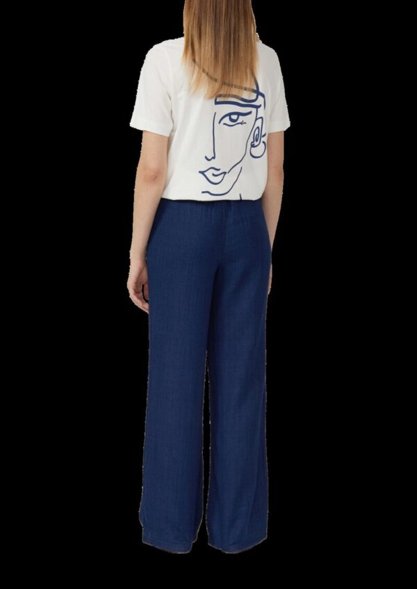 Indigo dyed Wide-Leg-Hose mit Elastikbund