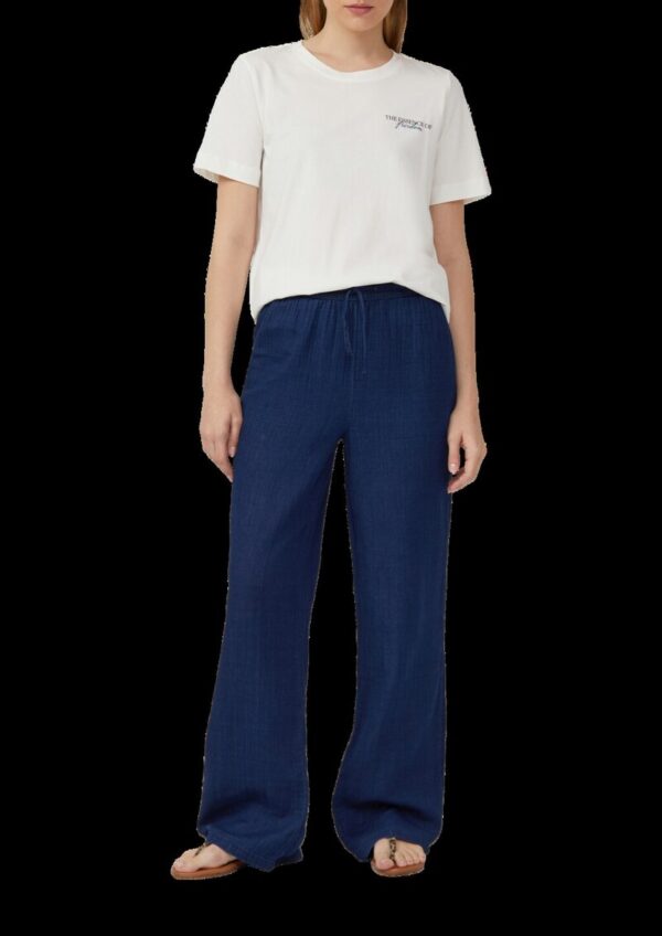 Indigo dyed Wide-Leg-Hose mit Elastikbund