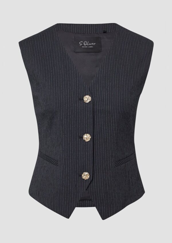 Taillierte Slim-Fit-Weste mit feinen Streifen