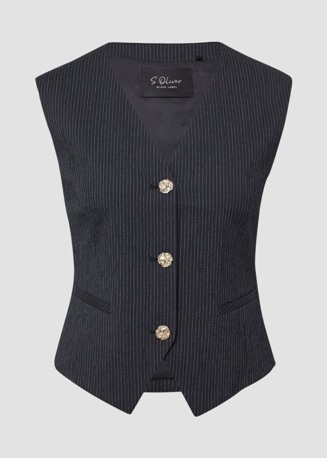 Taillierte Slim-Fit-Weste mit feinen Streifen