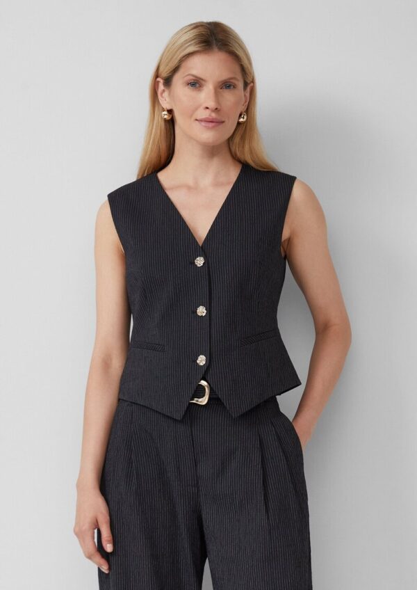 Taillierte Slim-Fit-Weste mit feinen Streifen