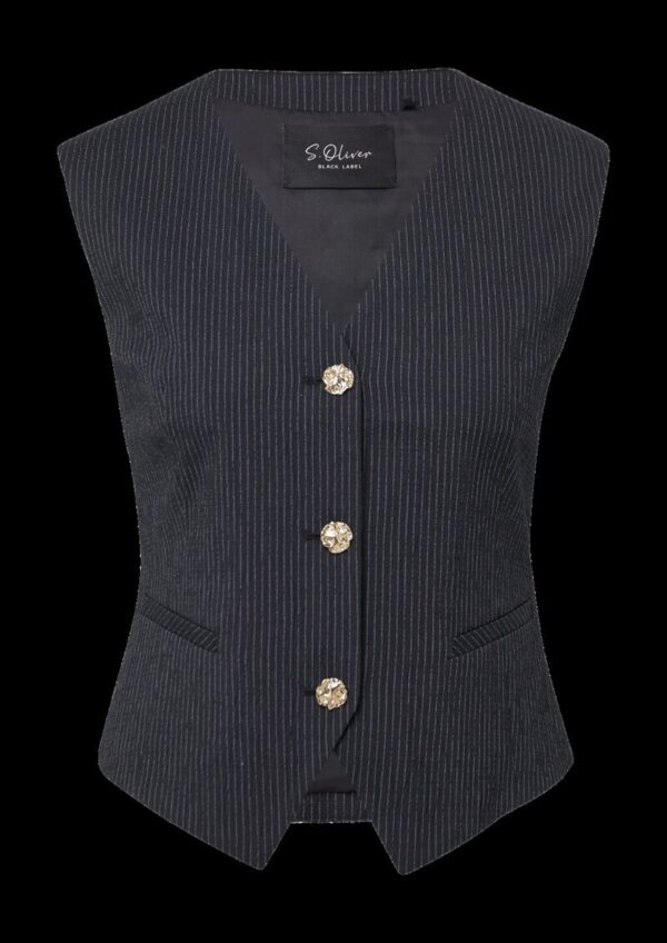 Taillierte Slim-Fit-Weste mit feinen Streifen