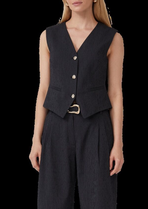 Taillierte Slim-Fit-Weste mit feinen Streifen