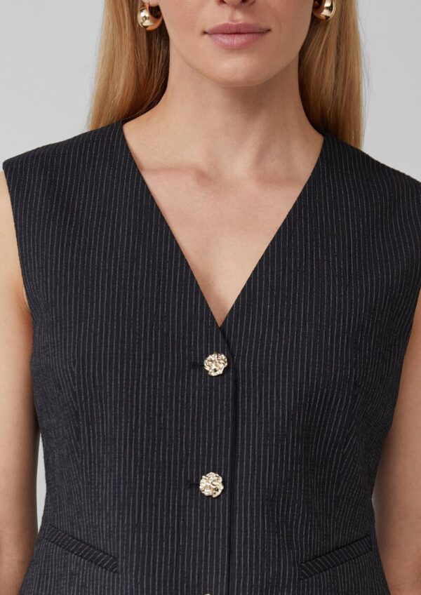 Taillierte Slim-Fit-Weste mit feinen Streifen