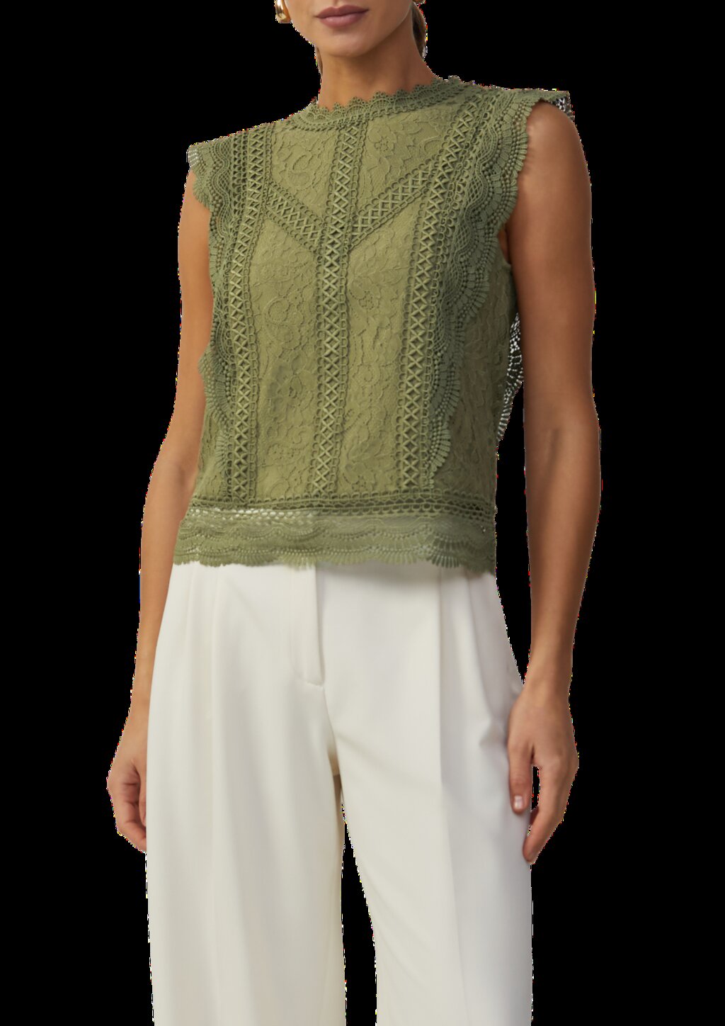 Ärmellose Bluse aus Spitze