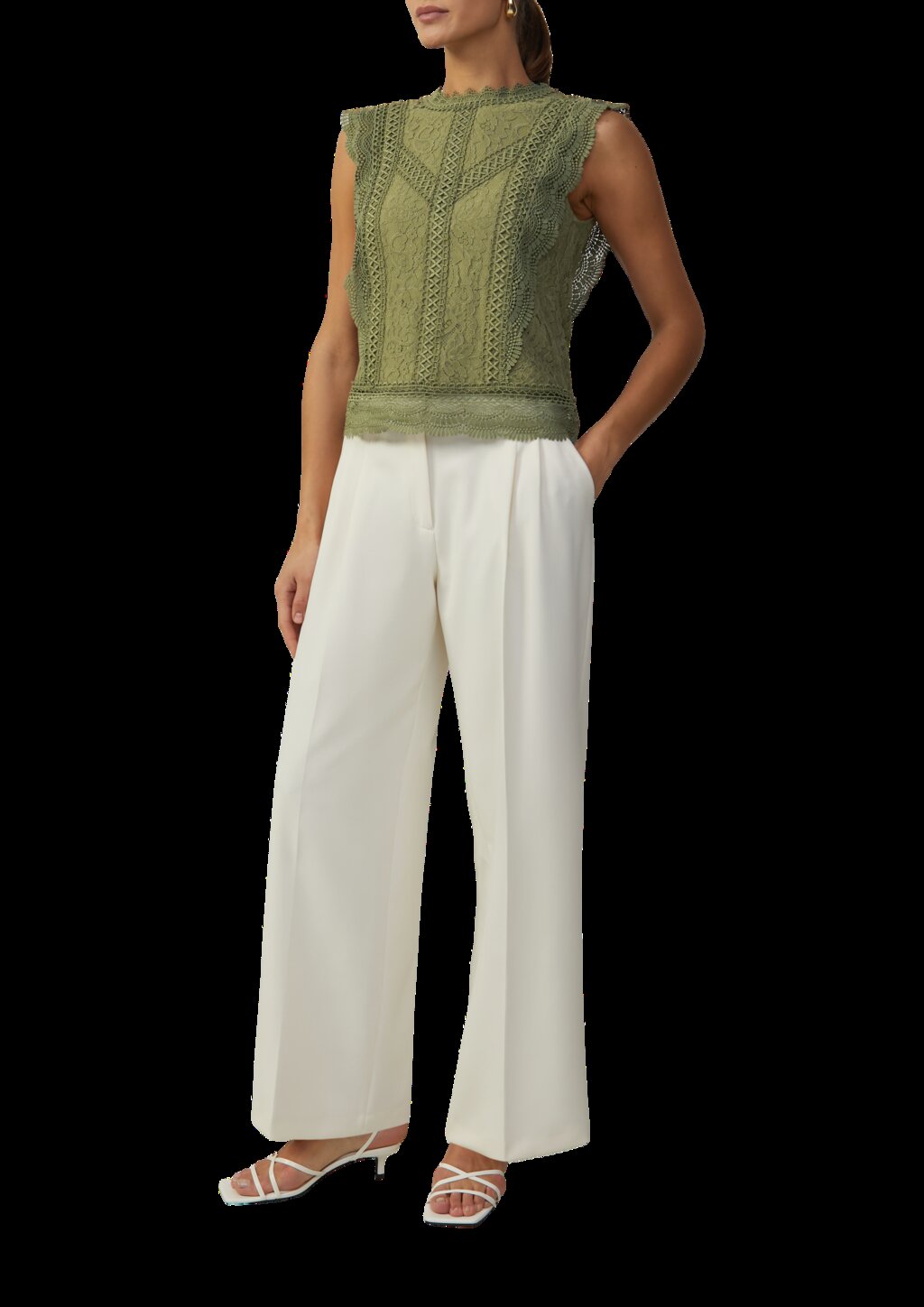 Ärmellose Bluse aus Spitze