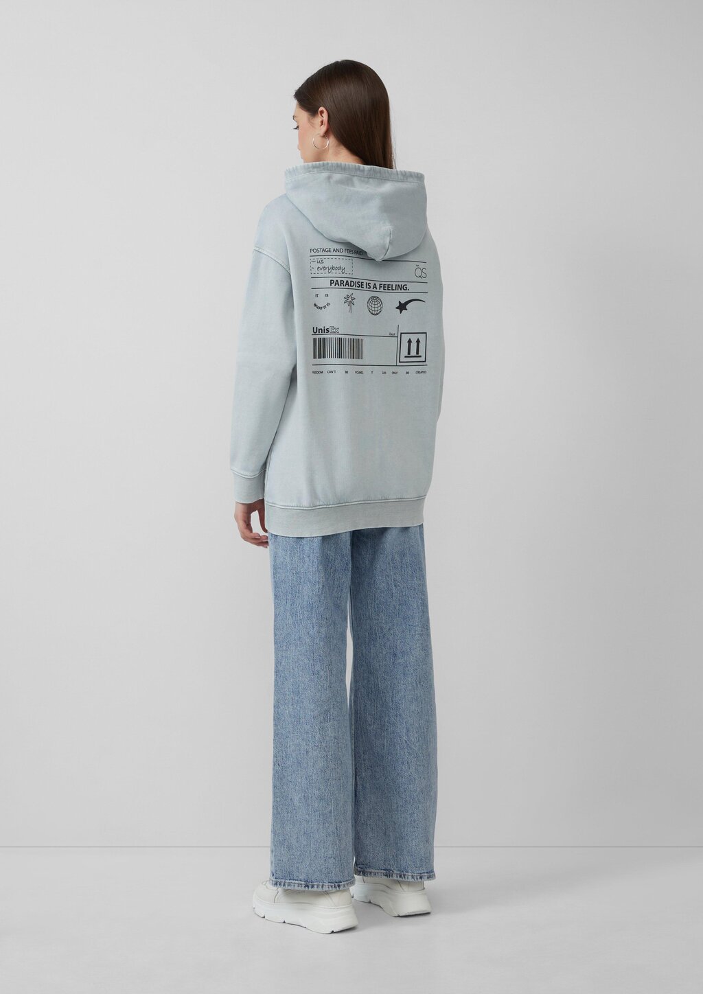 Unisex Sweatshirt mit Backprint und Wascheffekt