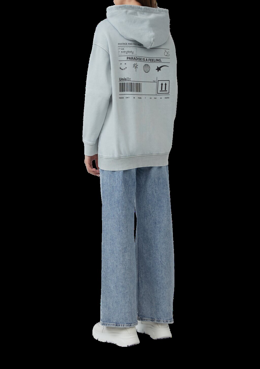 Unisex Sweatshirt mit Backprint und Wascheffekt