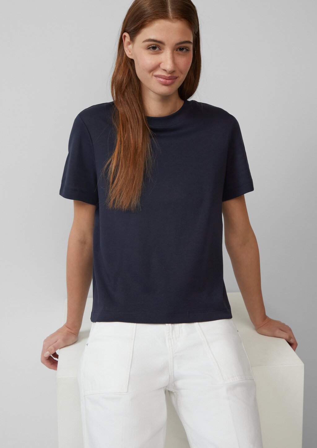 Verkürztes T-Shirt aus Interlockjersey