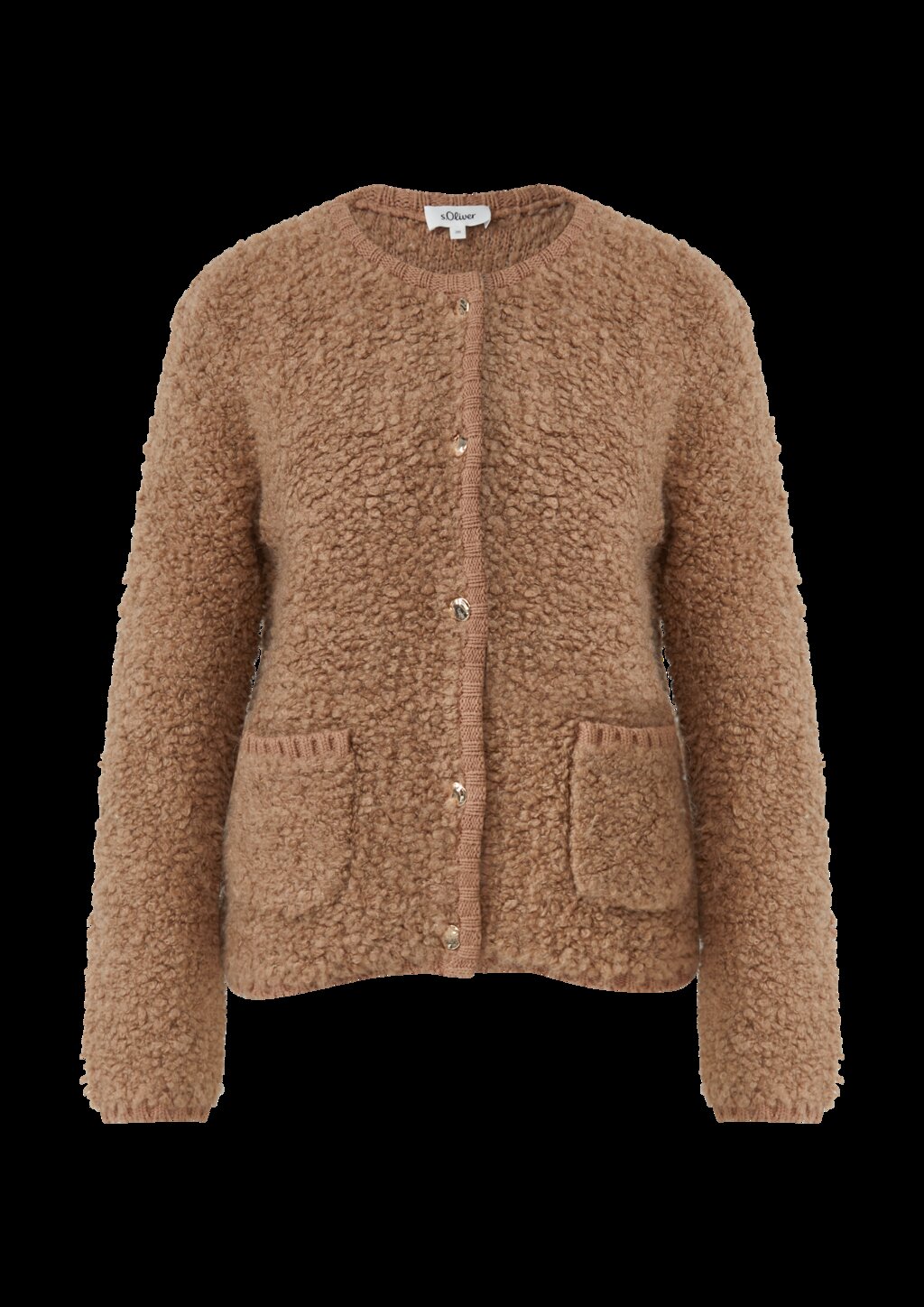 Bouclé-Strickjacke aus Alpaka-Wollmix