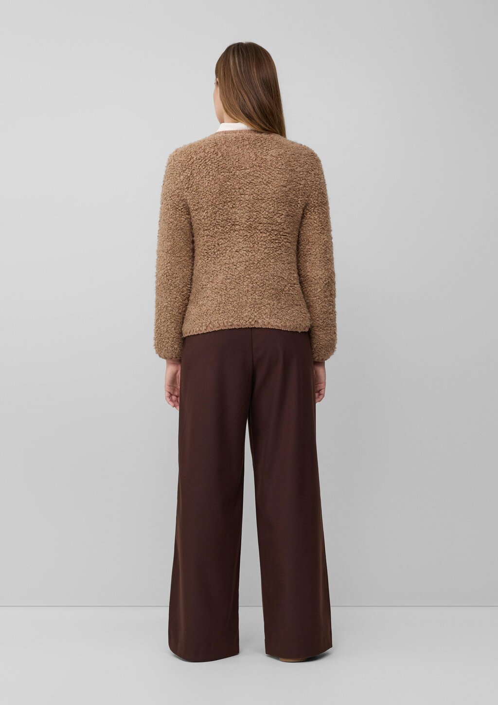 Bouclé-Strickjacke aus Alpaka-Wollmix