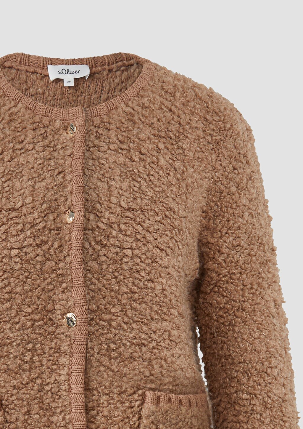 Bouclé-Strickjacke aus Alpaka-Wollmix