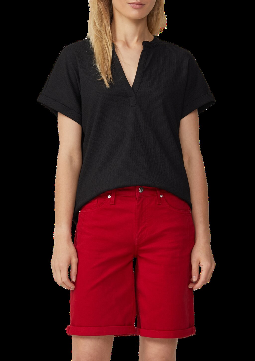 Strukturiertes Blusenshirt im Relaxed Fit