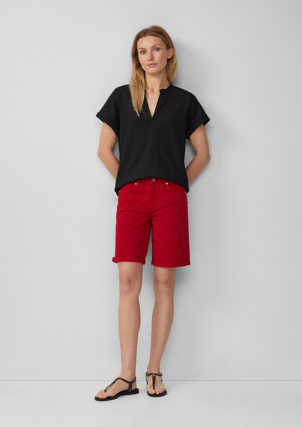 Strukturiertes Blusenshirt im Relaxed Fit