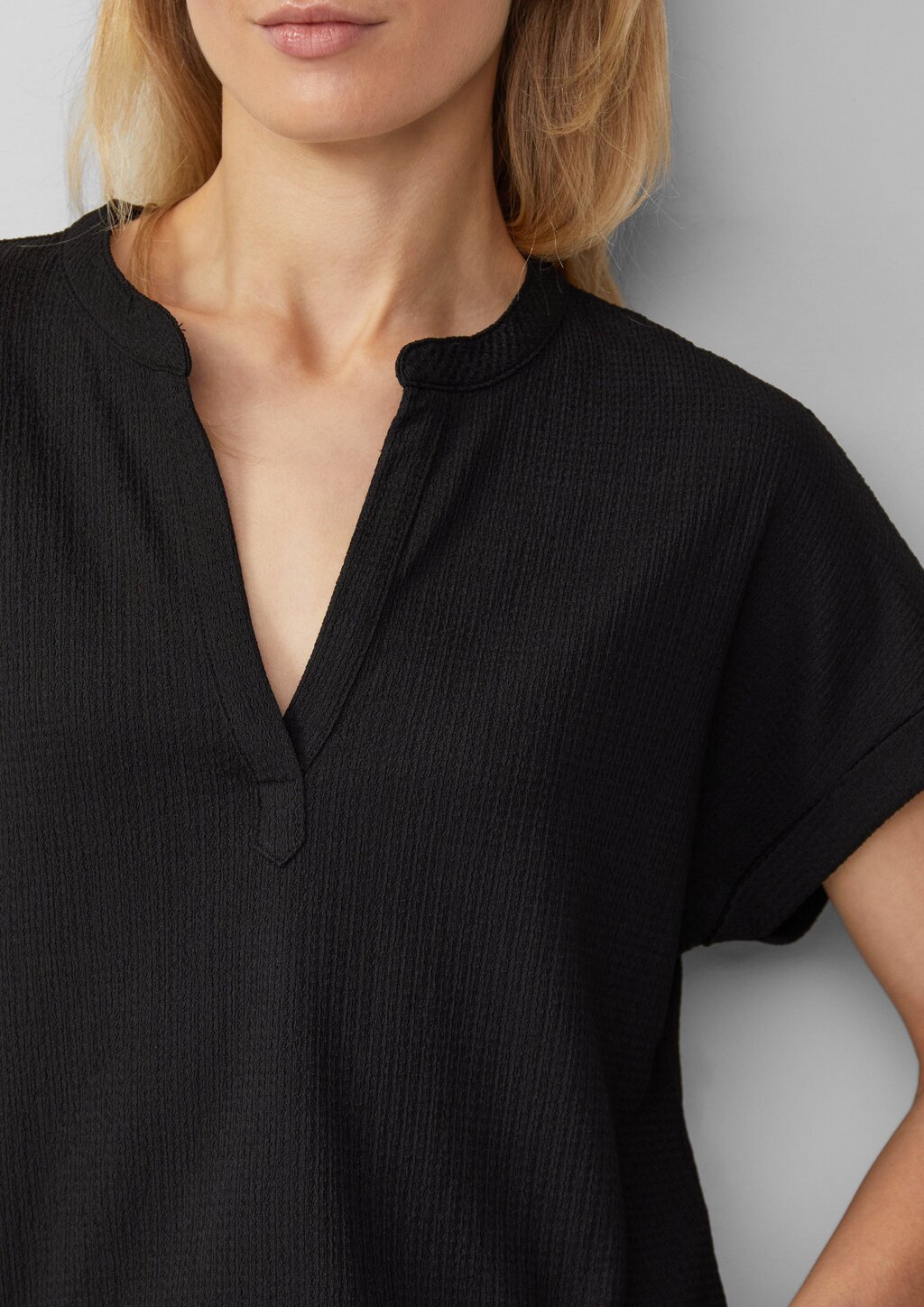 Strukturiertes Blusenshirt im Relaxed Fit