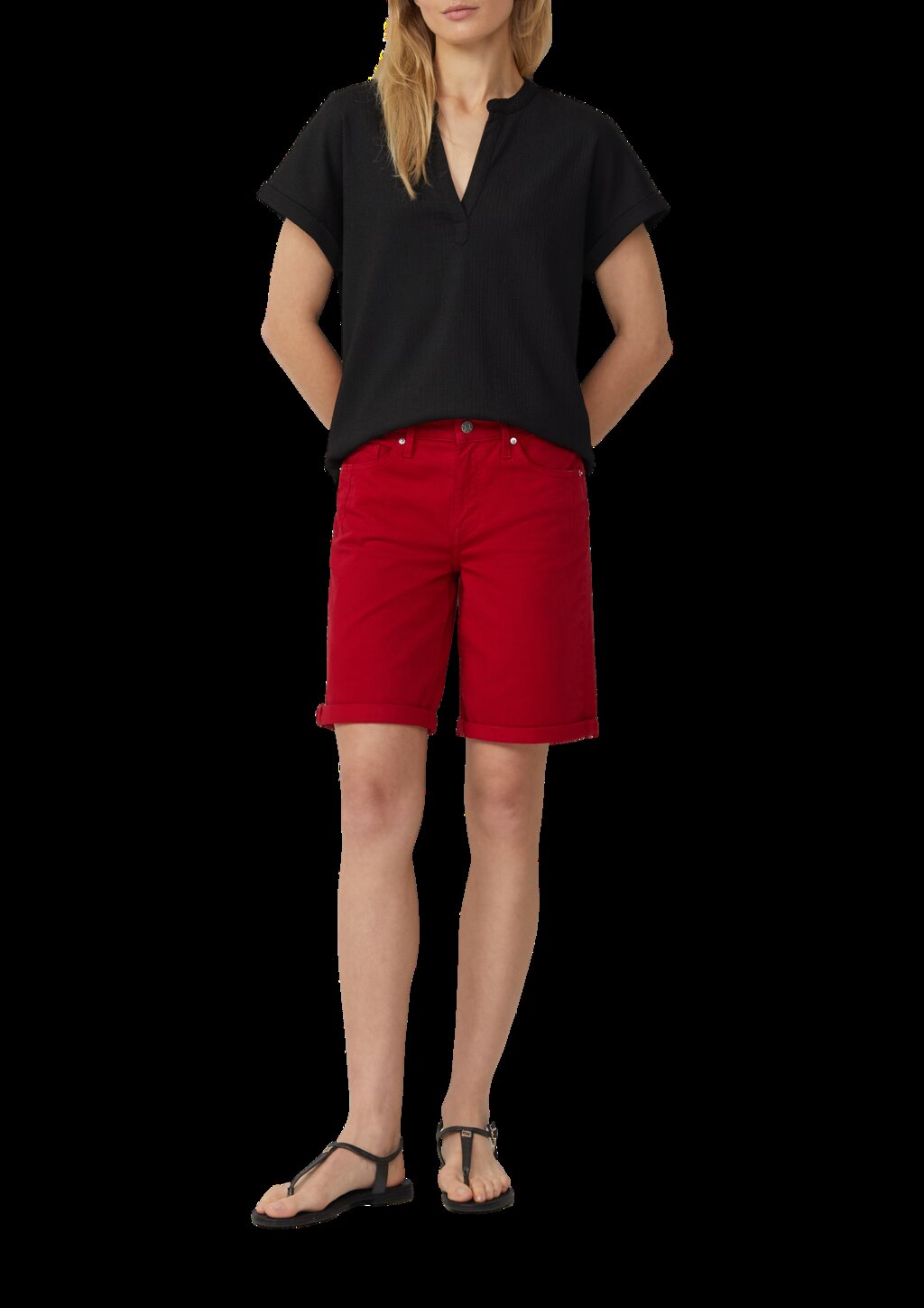 Strukturiertes Blusenshirt im Relaxed Fit