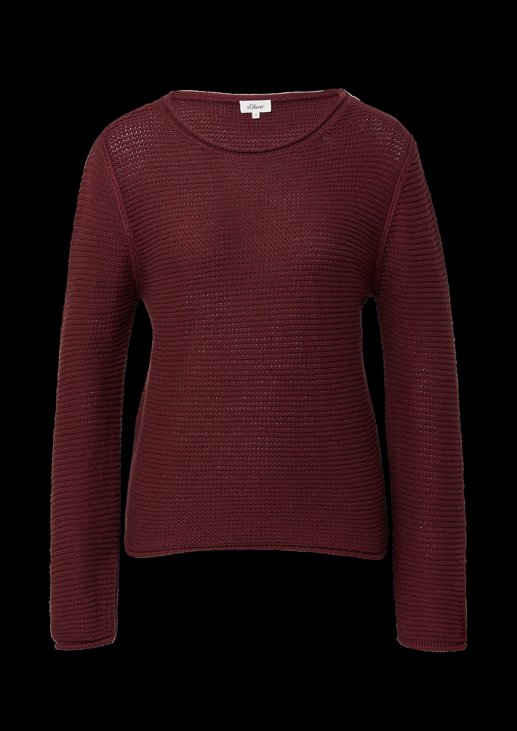 Strickpullover im Slim Fit mit Rollkanten