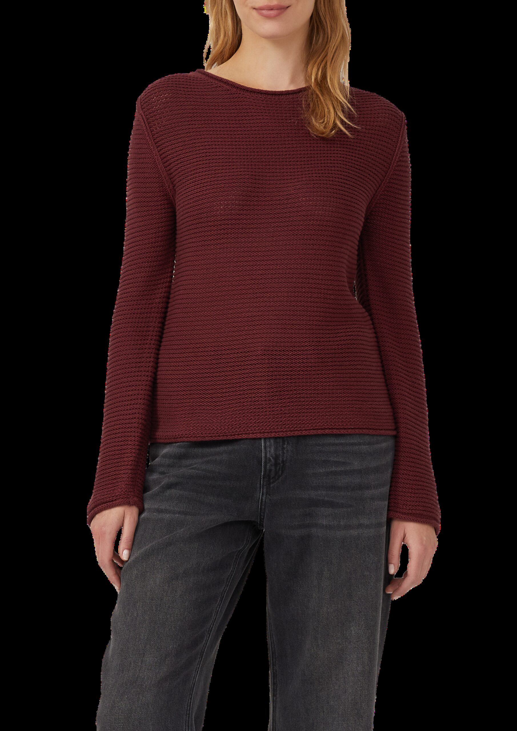 Strickpullover im Slim Fit mit Rollkanten