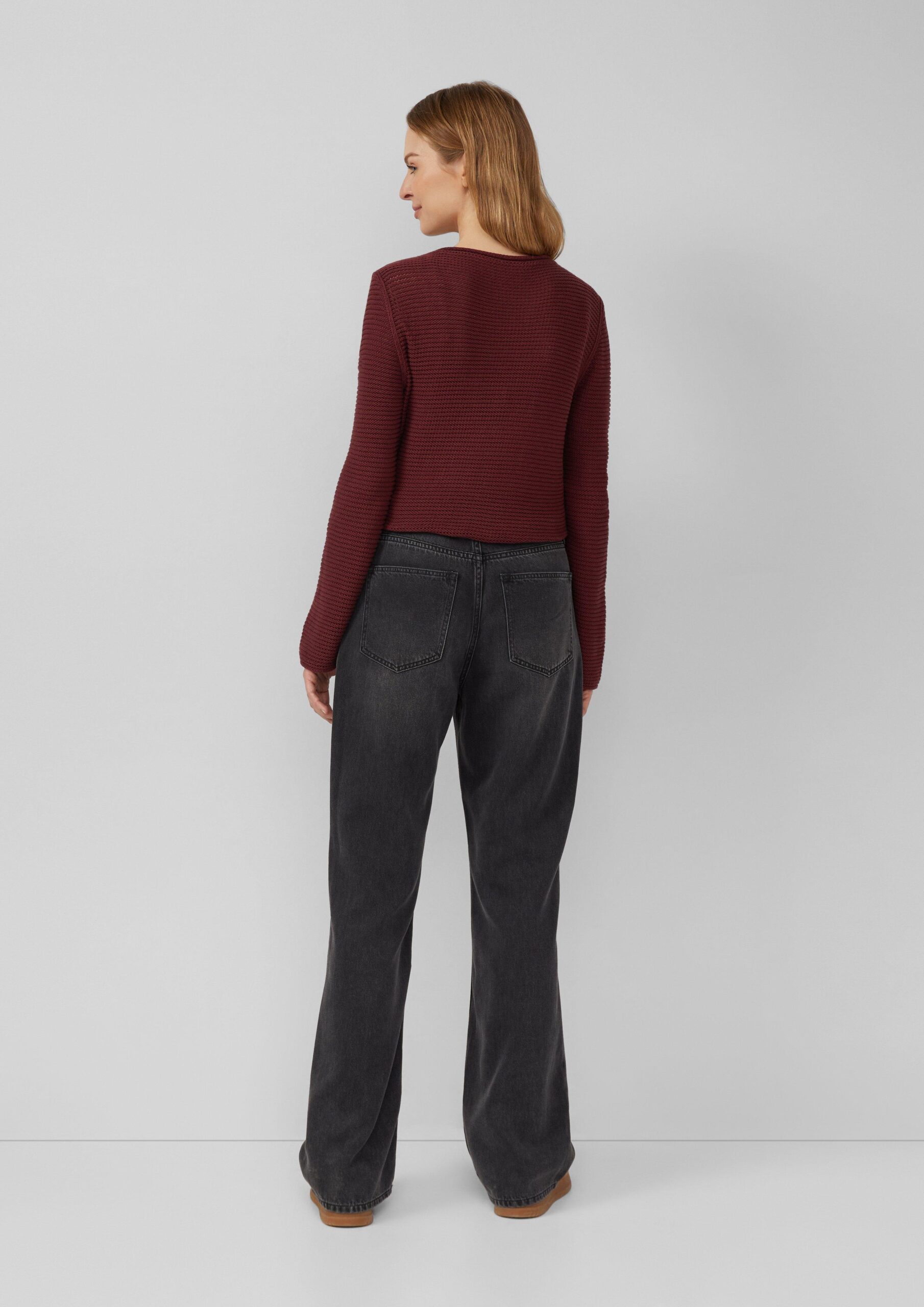 Strickpullover im Slim Fit mit Rollkanten