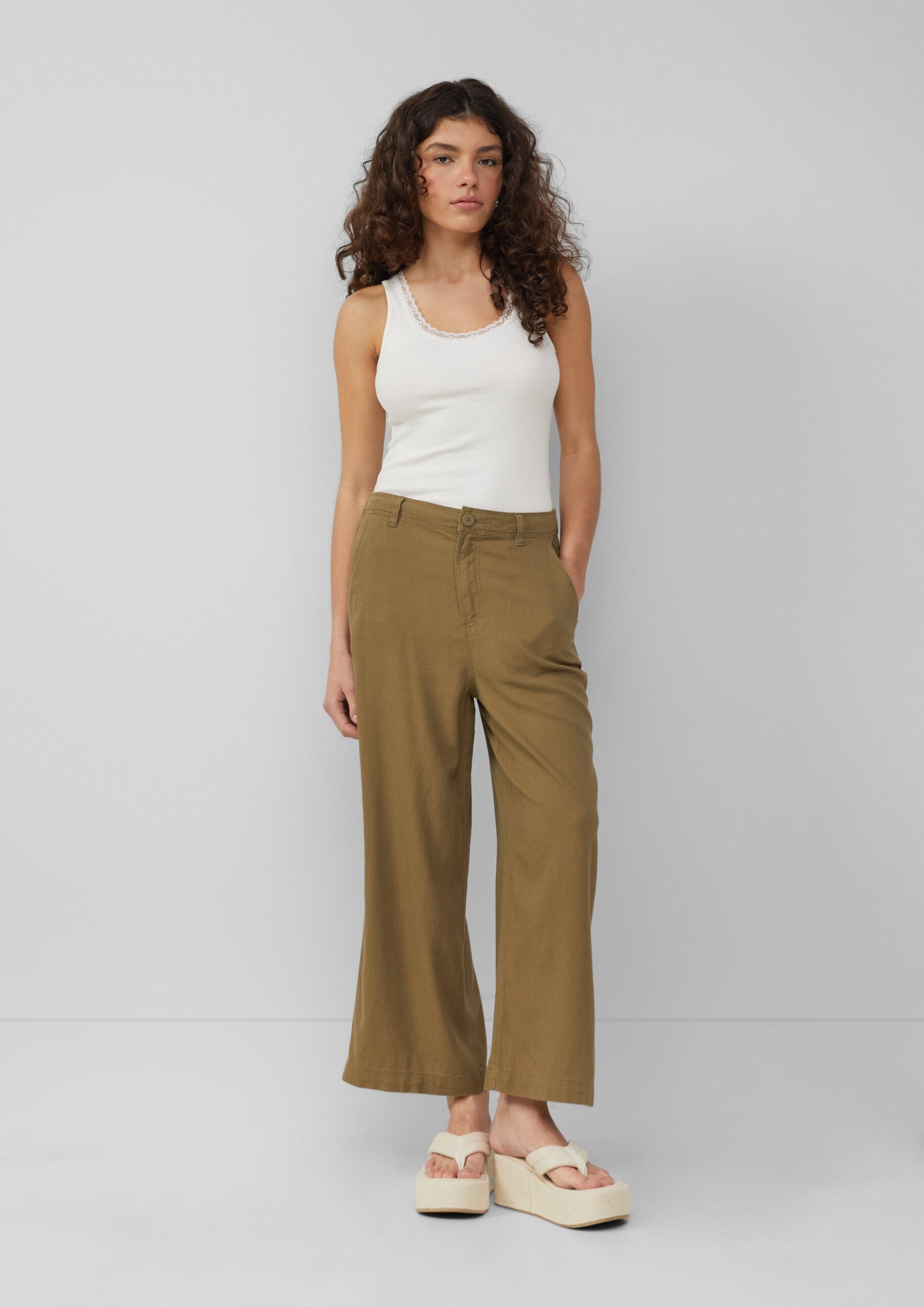 Culotte aus Leinenmix