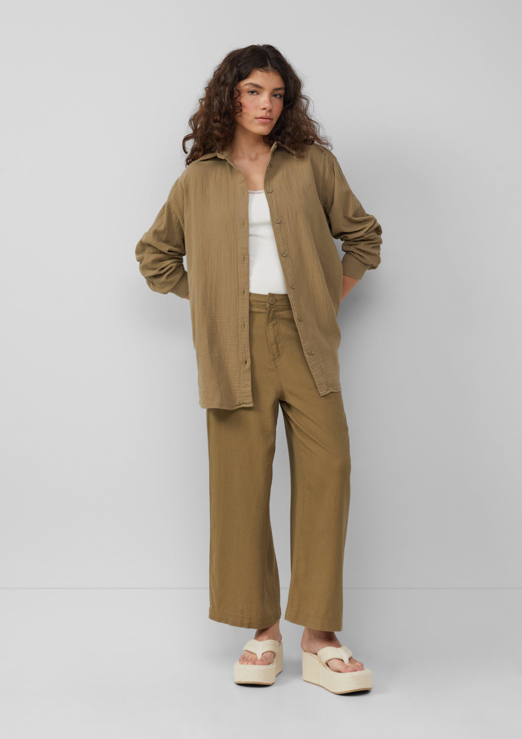 Culotte aus Leinenmix