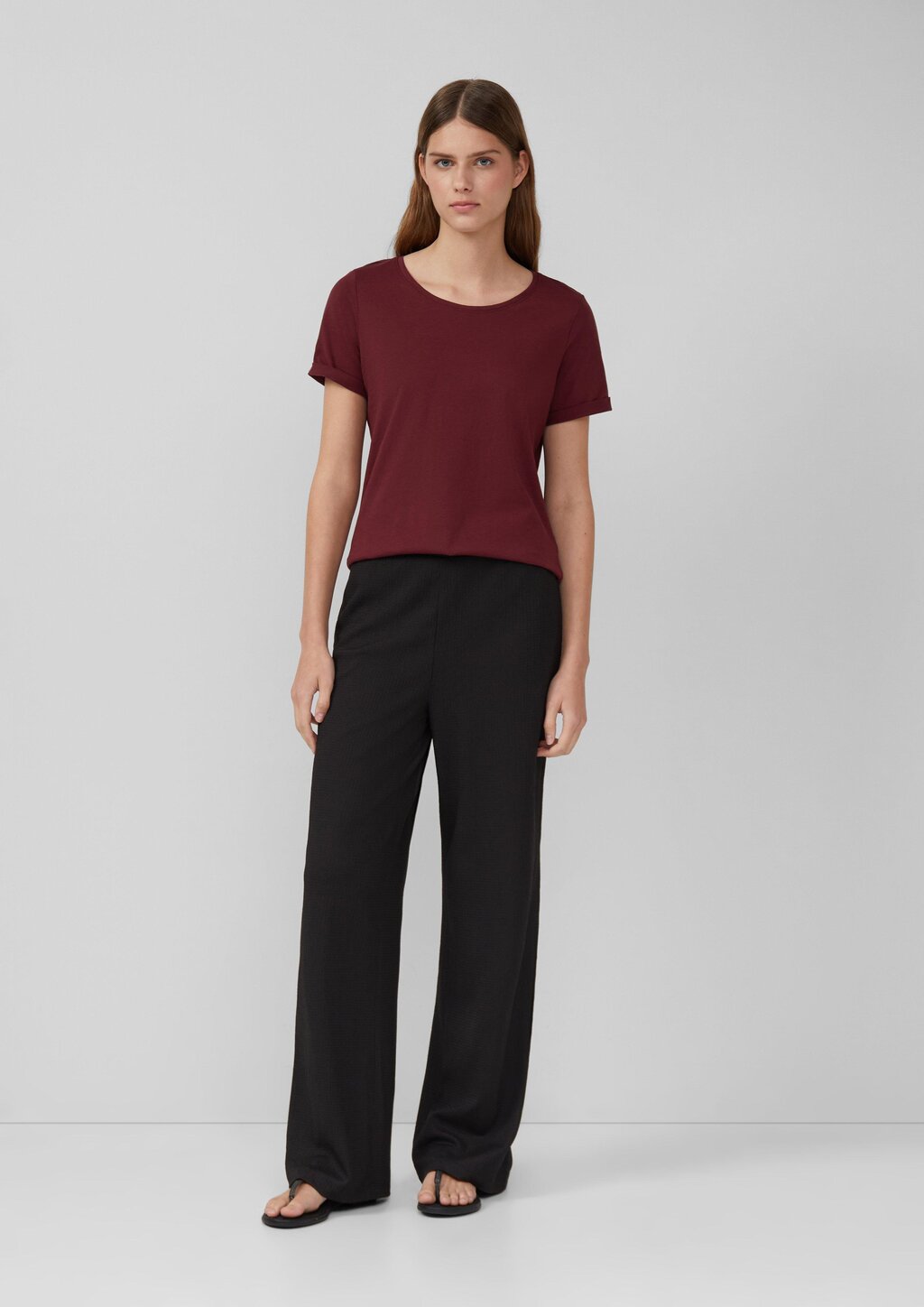 Strukturierte Jerseyhose mit Elastikbund