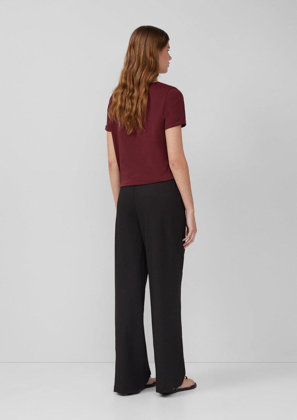 Strukturierte Jerseyhose mit Elastikbund