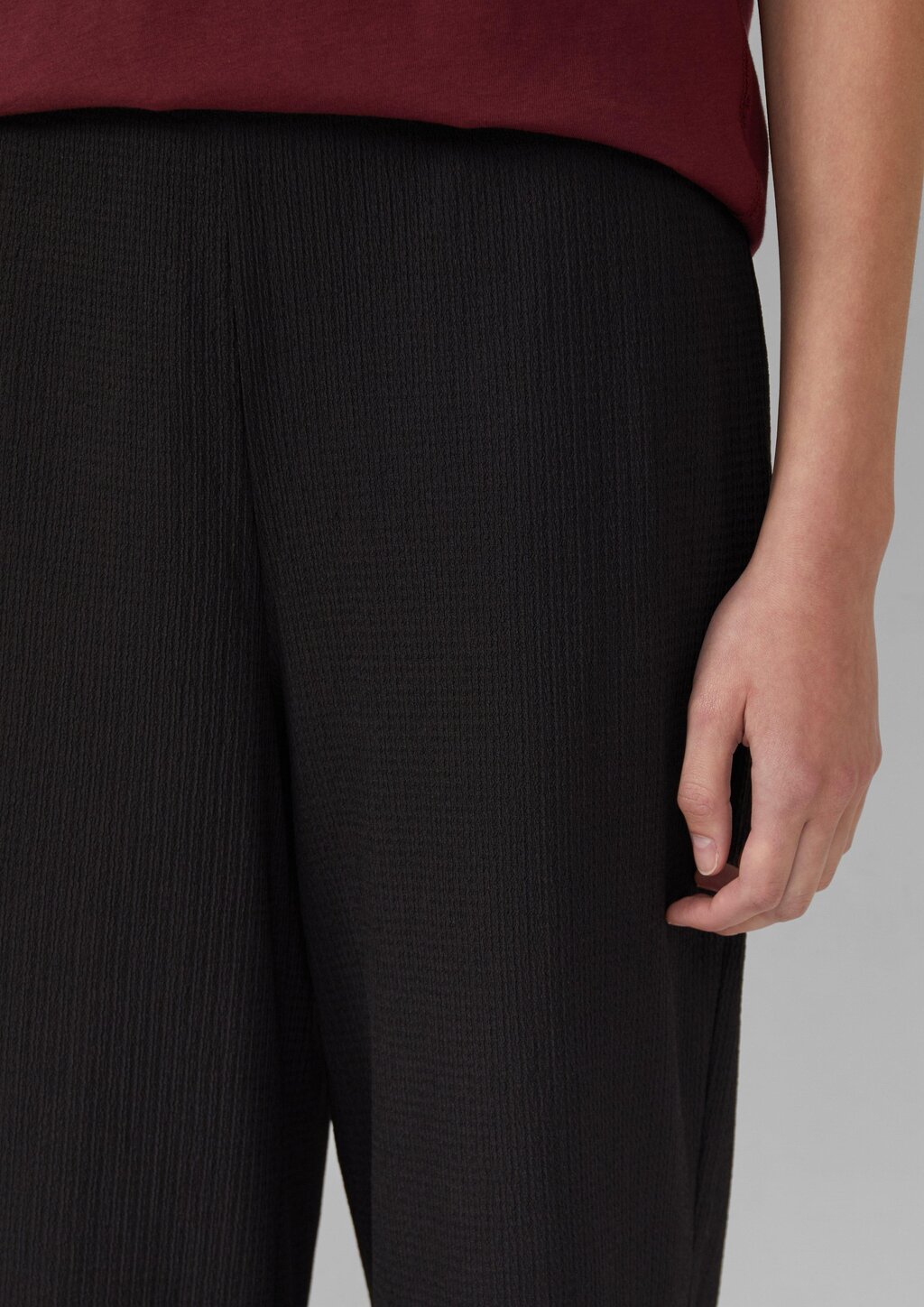 Strukturierte Jerseyhose mit Elastikbund