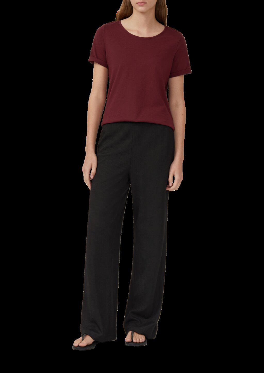 Strukturierte Jerseyhose mit Elastikbund