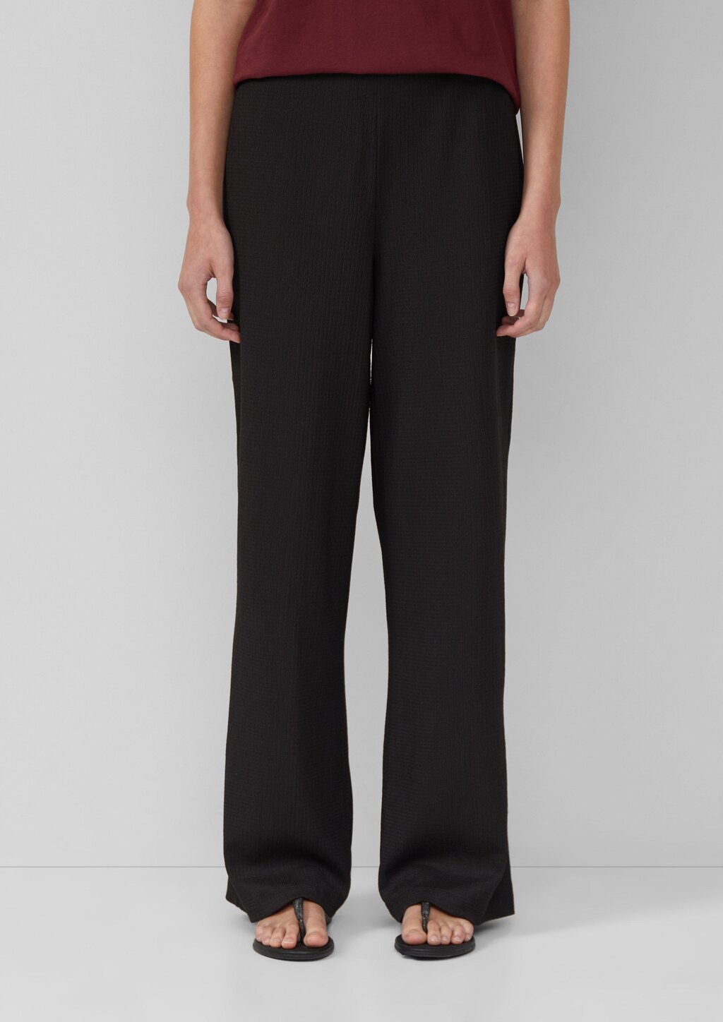 Strukturierte Jerseyhose mit Elastikbund