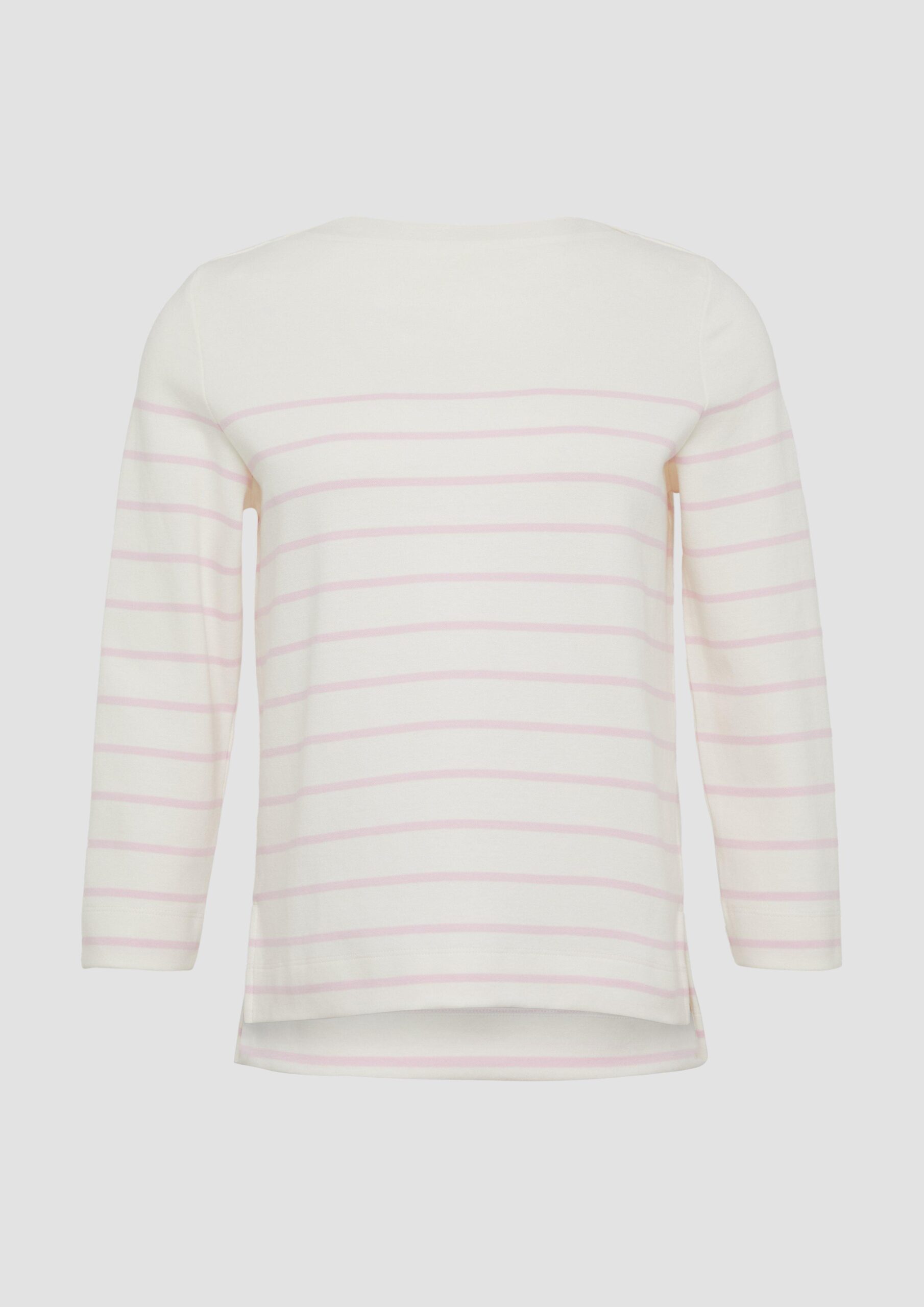 Geringeltes Sweatshirt mit U-Boot-Ausschnitt