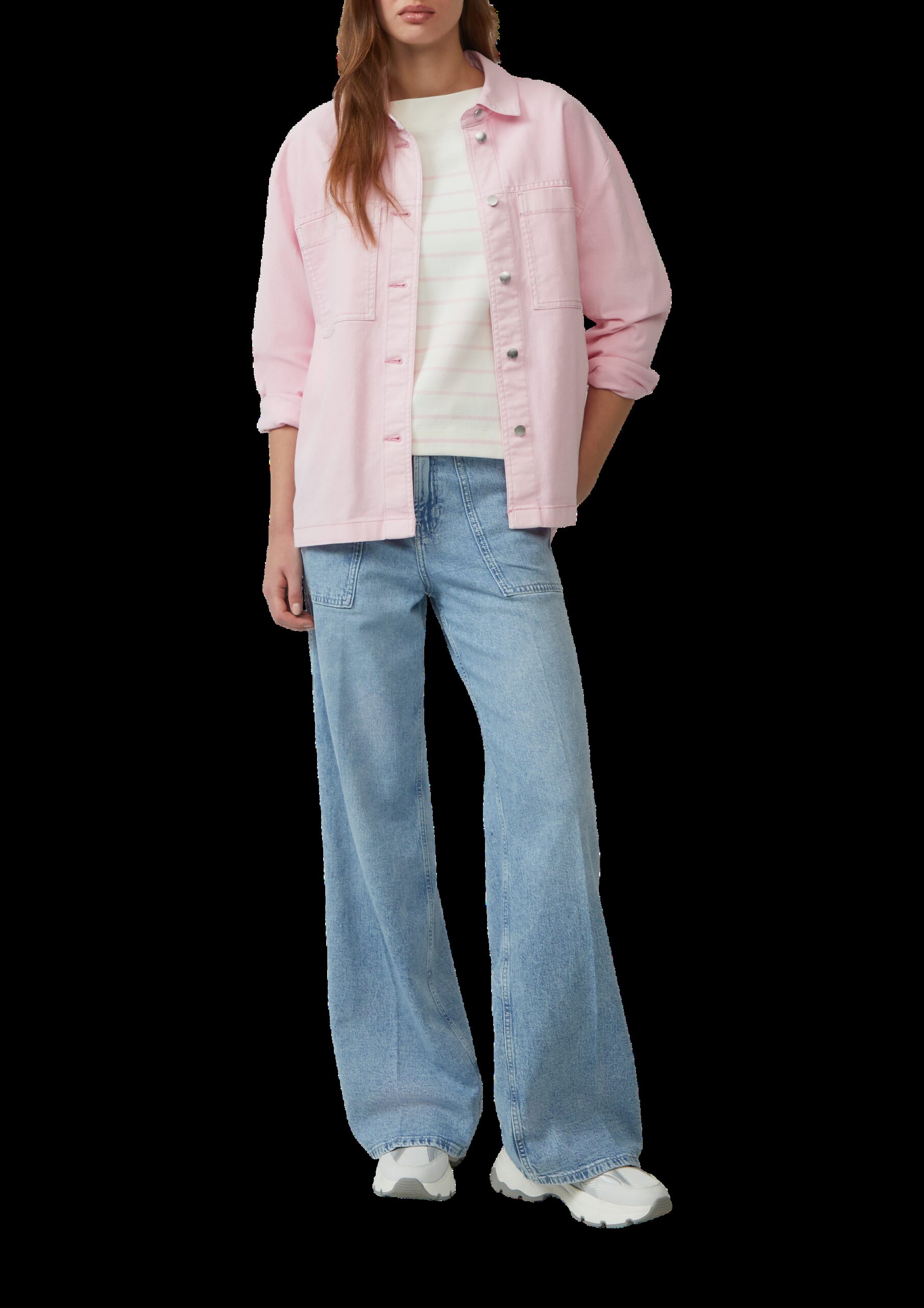 Geringeltes Sweatshirt mit U-Boot-Ausschnitt