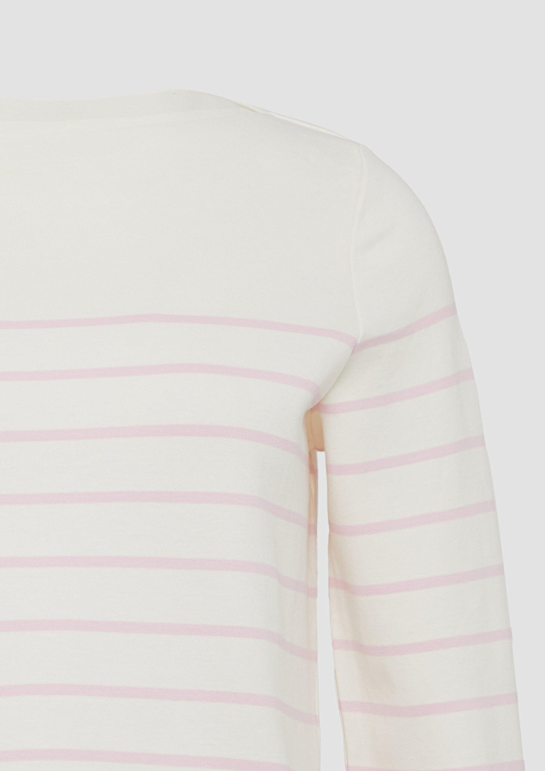 Geringeltes Sweatshirt mit U-Boot-Ausschnitt