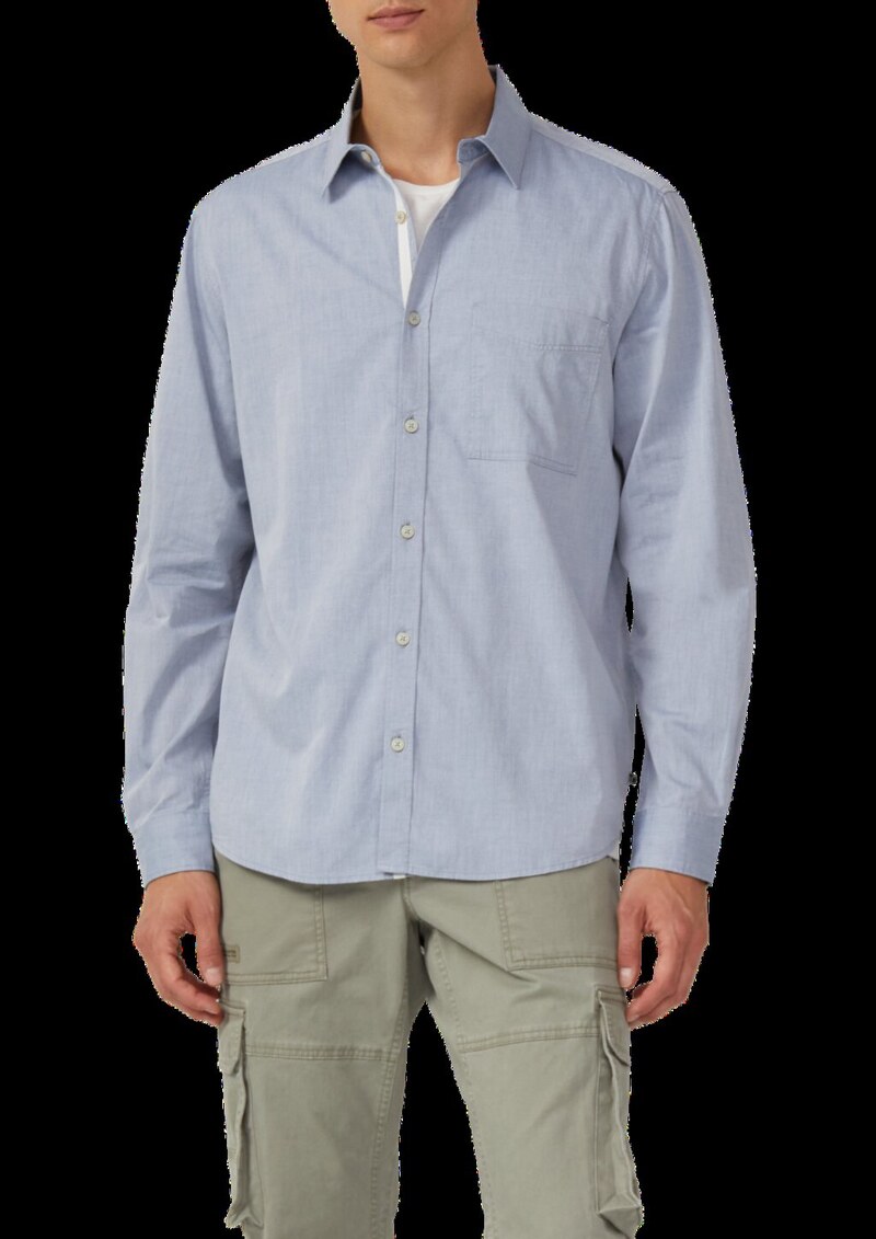 Regular Fit: Gemustertes Langarmhemd mit Brusttasche