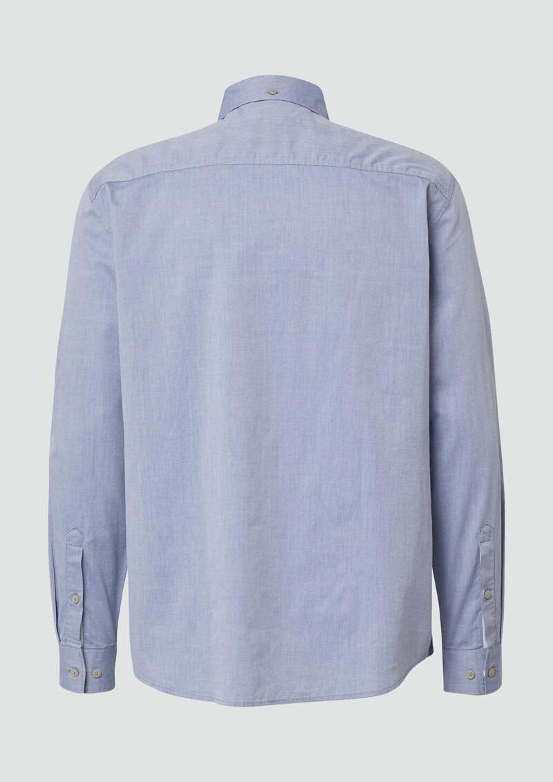 Regular Fit: Gemustertes Langarmhemd mit Brusttasche