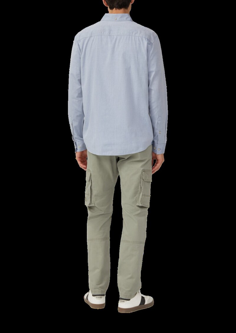 Regular Fit: Gemustertes Langarmhemd mit Brusttasche