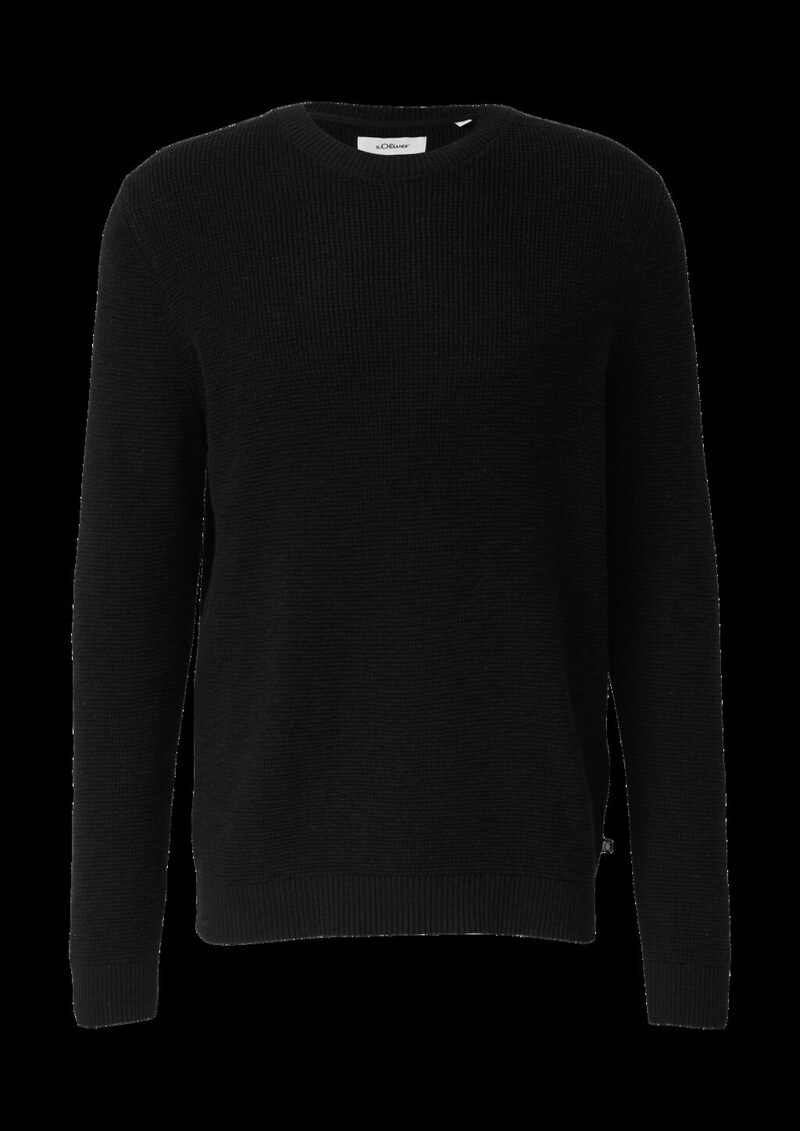 Strickpullover mit Crew Neck und Strukturmuster